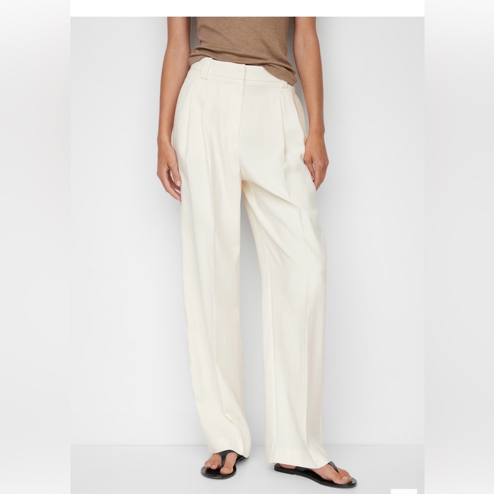 Mango Wideleg Pleated Pants